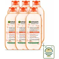 Garnier 6 x - SkinActive - Micellair Reinigingswater - Milde Peeling - Alles-in-1 - 400 ml - Wasstrips - Micellair Reinigingswater - Huid Reinigen - Milde Peeling - Exfoliatie - Gezichtsreiniger