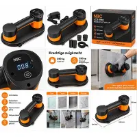 Gotel Elektrische Vacuum Zuignap met LCD Display -300kg Draagvermogen-2ookg Zuigkracht-Voor Tegels,Glas en Metaal-2 Accu's