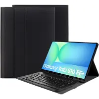 Just in Case tablet Hoes met Toetsenbord geschikt voor Samsung Galaxy Tab S10 FE Plus - QWERTZ Bluetooth Keyboard Case - Zwart