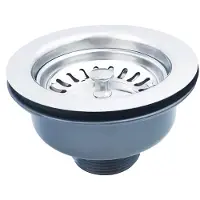 Famanu – Afvoerplug zonder overvolle mand van roestvrij staal, diameter 114 mm, roestvrij staal + ABS