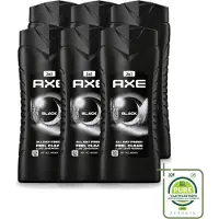 Axe 6 x XL - 3-in-1 Douchegel - Black - Frozen Pear & Cedarwoord - 12hrs Long Lasting Scent - 400 ml - Grootverpakking - Vaatwasstrips - Douchegel - Lichaam - Gezicht - Haar - Frisheid