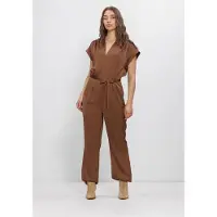 Dante6 Satin Jumpsuit Jumpsuits Dames - Bruin - Maat 42