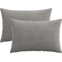 vidaXL Kussensloop 2 st HEERLEN Lichtgrijs 50 x 80 cm corduroy