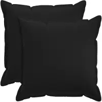 vidaXL Kussen met kussen HOUTEN 2 st Zwart Faux Linnen