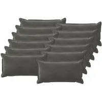vidaXL Kussen met kussen HOUTEN 12 st Donkergrijs fluweel