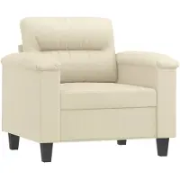 vidaXL Fauteuil 60 cm kunstleer crèmekleurig
