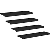 vidaXL Traplopers 4 st 100 x 25 x 2 cm Zwart Massief beukenhout