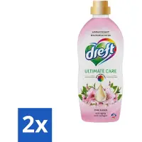 Dreft 2 x - Ultimate Care - Wasverzachter - Roze Bloem - Anti-Veroudering - 40 Wasbeurten - Wasverzachter - Kleurbescherming - Anti-veroudering - Collageen - Roze Geur