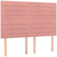 vidaXL Hoofdbord roze 144x5x118/128 cm fluweel