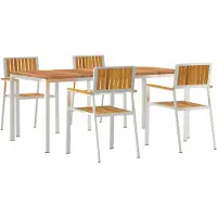 vidaXL Buiten Eettafel Set 5 st 180 x 90 x 75 cm