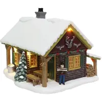 Santaville Forest Cabin with LED Polyresin 20cm