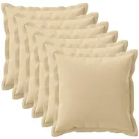vidaXL Kussensloop 6 st HOUTEN Beige 55 x 55 cm Polyester