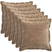 vidaXL Kussensloop 6 st HOUTEN Bruin 45 x 45 cm Chenille Stof