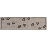 vidaXL Keuken Tapijt Grijze pootjes 300 x 60 cm 100% Polyamide Wasbaar