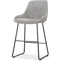 Nolon Nino-Isa Barkruk Grijs Blend - Zwart Onderstel - 65 Cm - Barstoel - Stoffen - Modern