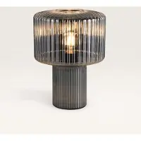 LUSENZ Ferano - Tafellamp Smoke glas 35 cm - Vintage tafellamp - Tafellamp woonkamer - E27 fitting - Met aan/uit-schakelaar