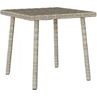 vidaXL Tuin salontafel rechthoekig 40x40x37 cm poly rattan lichtgrijs