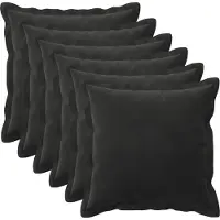 vidaXL Kussen met kussen HOUTEN 6 st Zwart fluweel