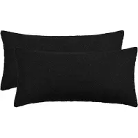 vidaXL Kussensloop 2 st HEERLEN Zwart 40 x 80 cm Bouclé
