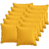 vidaXL Kussensloop 12 st HOUTEN Licht Geel 50 x 50 cm Faux Linnen