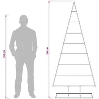 vidaXL Metalen kerstboom KUOPIO 210 cm Metaal Zwart