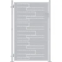 vidaXL Tuinpoort 85 x 120 cm Roestvrij staal zilver Vergrendelbaar