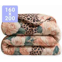 HappyBed Dekbed zonder overtrek 160x200 - Wasbaar Dekbed - Bedrukt dekbed zonder hoes - Hoesloos Dekbed - Twijfelaar dekbed - Leopard bliss