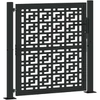 vidaXL Poort met kruisontwerp 100x100 cm staal zwart