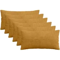 vidaXL Kussensloop 6 st ALMELO Geel 40 x 70 cm corduroy