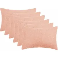 vidaXL Kussensloop 6 st HEERLEN Roze 30 x 50 cm Bouclé