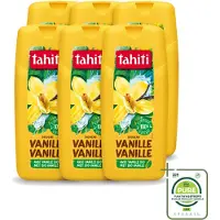 Tahiti 6 x – Douchegel – Vanille - 300 ml - Grootverpakking - Vaatwasstrips - Douchegel Vanille - Douchegel Voor Huidverzorging - Huidverzorgende Douchegel - Vanille Douchegel - Schuimende Douchegel