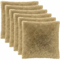 vidaXL Kussensloop 6 st HEERLEN Lichtgroen 55 x 55 cm PV Fleece