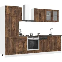 vidaXL 8-delige Keukenkastenset Lucca bewerkt hout gerookt eiken