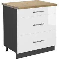 Vicco Keukenonderkast Fame-Line Groen-Goud landelijk/Wit 80 cm antraciet werkblad, Model 46923