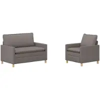 vidaXL Bankstel 2 st Taupe Stof