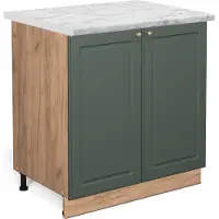 Vicco Keukenonderkast Fame-Line Groen-Goud Landhuis 80 cm met legplank, WB Marmer, Model 46178