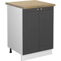 Vicco Keukenonderkast Fame-Line Antraciet-goud 60 cm , WB Eik, Model 45563