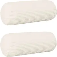 vidaXL Kussensloop 2 st HEERLEN Crèmekleurig Ø 15 x 40 cm corduroy