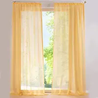 Famanu – Elegante Translucente Gordijnen met Railhaken, 2 Panelen, Geel, 140x225cm