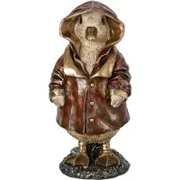 J-Line decoratie Eend - polyresin - koper - small