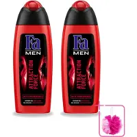 Fa 2 x - Douchegel - Attraction Force - Mannen Lichaam & Haar - Bergamot & Limoen - Verfrissend - 250 ml - Bulkverpakking - Douchegel mannen - Douchemop - Bergamot en limoen