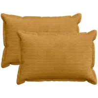 vidaXL Kussensloop 2 st HOUTEN Geel 40 x 60 cm corduroy