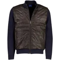Baileys donkerblauw vest met bruin padded voorzijde