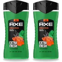 Axe 2 x - 3-in-1 Douchegel - Jungle Fresh - Palm Leaves & Amber - Extra Fresh - 250 ml - Voordeelverpakking - 2 stuks
