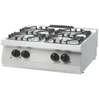 Maxima Heavy Duty Kookplaat 4 Pitten Dubbel 70 cm Diep 24 kW Gas