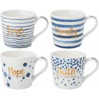 Florina Sara Blue Porseleinen Mok 400ml - Mix van Decoraties