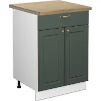 Vicco Keukenonderkast Fame-Line Groen-Goud Landhuis 60 cm met lade, WB Eik, Model 46819