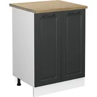 Vicco Keukenonderkast R-Line Antraciet landhuis 60 cm , WB Eik, Model 45923