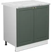 Vicco Keukenonderkast Fame-Line Groen-Goud landelijk/Wit 80 cm marmer werkblad, Model 46928
