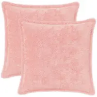vidaXL Kussensloop 2 st HOUTEN Roze 40 x 40 cm Nep Konijnenbont